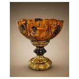 Bohemian Art Glass Compote Bowl