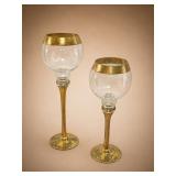Tall Gold Gilt Wine Goblets