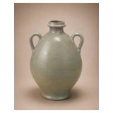 Italian Glazed Terracotta Double-Handled Vase
