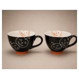 Starbucks Pumpkin Face Mug Pair 2003