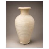 Tall Unglazed Stoneware Pottery Vase