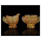 Fenton Daisy Button Marigold Carnival Cream Sugar