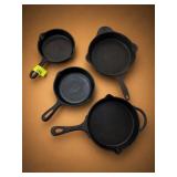Cast Iron Skillets, Set of 4