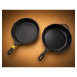 Lodge Cast Iron Skillets, Set of Two