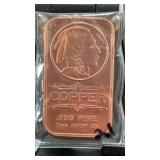 1 AVDP Oz .999 Fine Copper Bar
