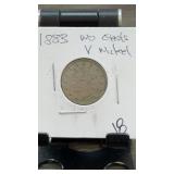 1883 Liberty Head V Nickel No Cents