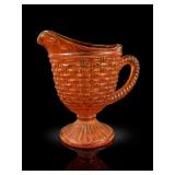 Imperial Glass Basket Weave Carnival Creamer