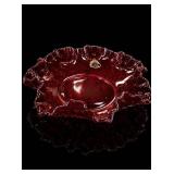 Fenton Ruby Red Hobnail Glass Candy Dish