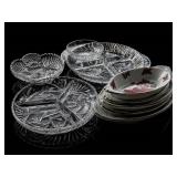 Glass Relish Trays and Berry Bowls Misc