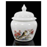 Avon Bird of Paradise Milk Glass Jar