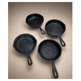 Four Cast Iron Skillets