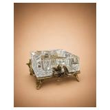 Hollywood Regency Crystal Ashtray with Ormolu