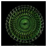 Jeannette Windsor Green Uranium Glass Platter