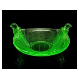 Fenton Uranium Glass Swan Candy Dish