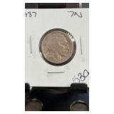 1937 Buffalo Nickel US Five Cent Coin