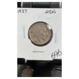 1937 Buffalo Nickel, 5 Cents