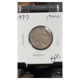 1937 Buffalo Nickel 5 Cents Coin