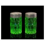Green Uranium Glass Shakers Jeanette Windsor