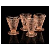 Jeannette Cherry Blossom Pink Depression Glasses 4