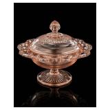 Anchor Hocking Old Colony Pink Glass Pedestal Bowl