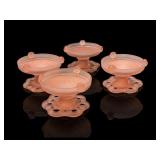 Anchor Hocking Lace Edge Pink Glass Compotes