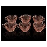 Anchor Hocking Mayfair Pink Depression Cups 6pc