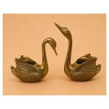 Solid Brass Swan Figurines