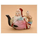 Porcelain Figural Teapot With Elder and Child