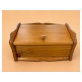 Wooden Roll-Top Bread Box with Knob