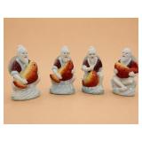 4 Porcelain Elders with Fish