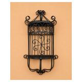 Wrought Iron Wall-Mount Planter Basket