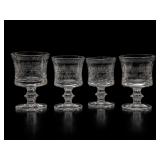 Murano Medici Etched Glasses, Set of 4, 1950s
