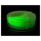 12 Uranium Glass Plates