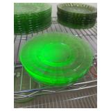 7 Uranium Anchor Hocking Block Optic Saucers