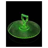 1930s Imperial Uranium Glass Twisted Optic Tray