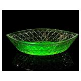 Jeannette Glass Windsor Uranium Glass Bowl