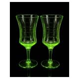 Tiffin? Green Stemmed Glasses