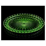 Jeannette Windsor Uranium Glass Platter