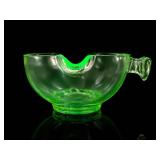 1930s D&B Co. Double-Spout Uranium Glass Bowl