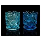 L.E. Smith Moon and Stars Glass Toothpick Holders
