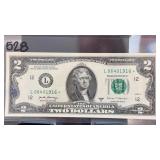 2007A Unc U.S. $2 Federal Reserve Note L06401916