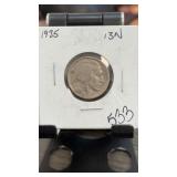 1935 Buffalo Nickel, US Five Cents