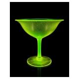 1919 U.S. Glass Vaseline Stretch Compote