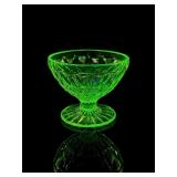 Jeanette Windsor Uranium Glass 10 Dessert Cups Set