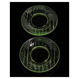 Federal Glass Spiral Uranium Glass Plates