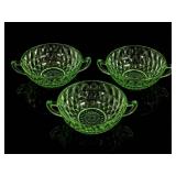 Jeanette Windsor Uranium Glass Soup Bowls