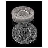 6 Indiana Glass Sandwich Clear Luncheon Plates