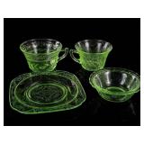 Uranium Glass Cup and Plate Lot