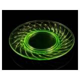 Uranium Glass Plates, 2 Pieces