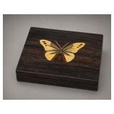 Crafts India Wood Box With Butterfly Inlay